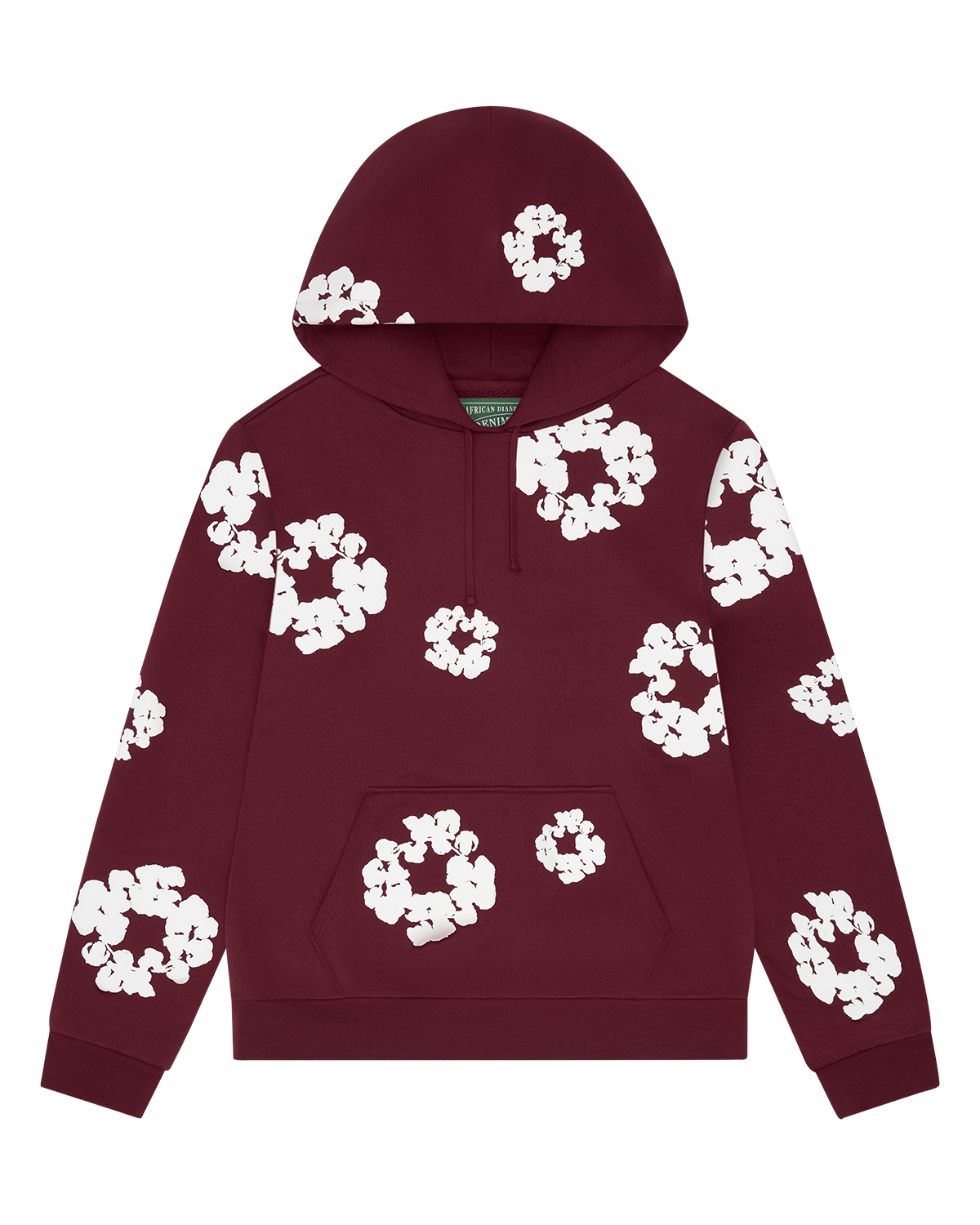 Cotton Wreath Hoodie Burgundy