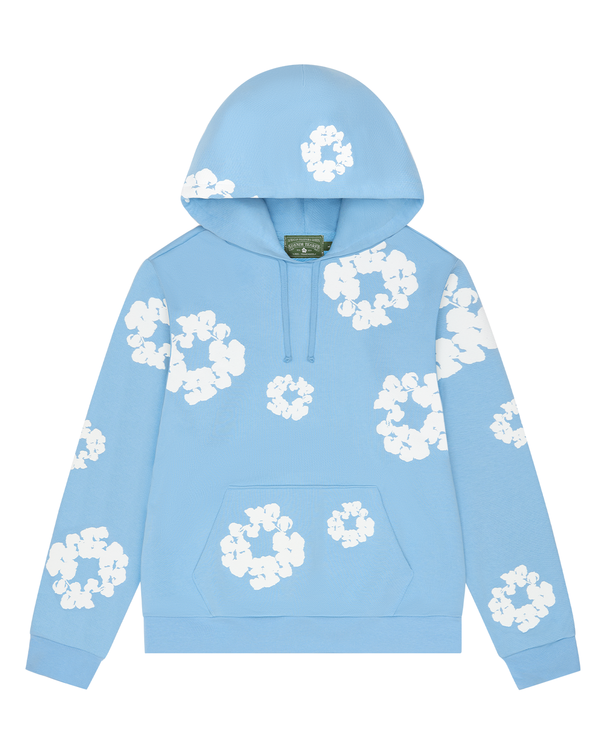 Cotton Wreath Hoodie Light Blue