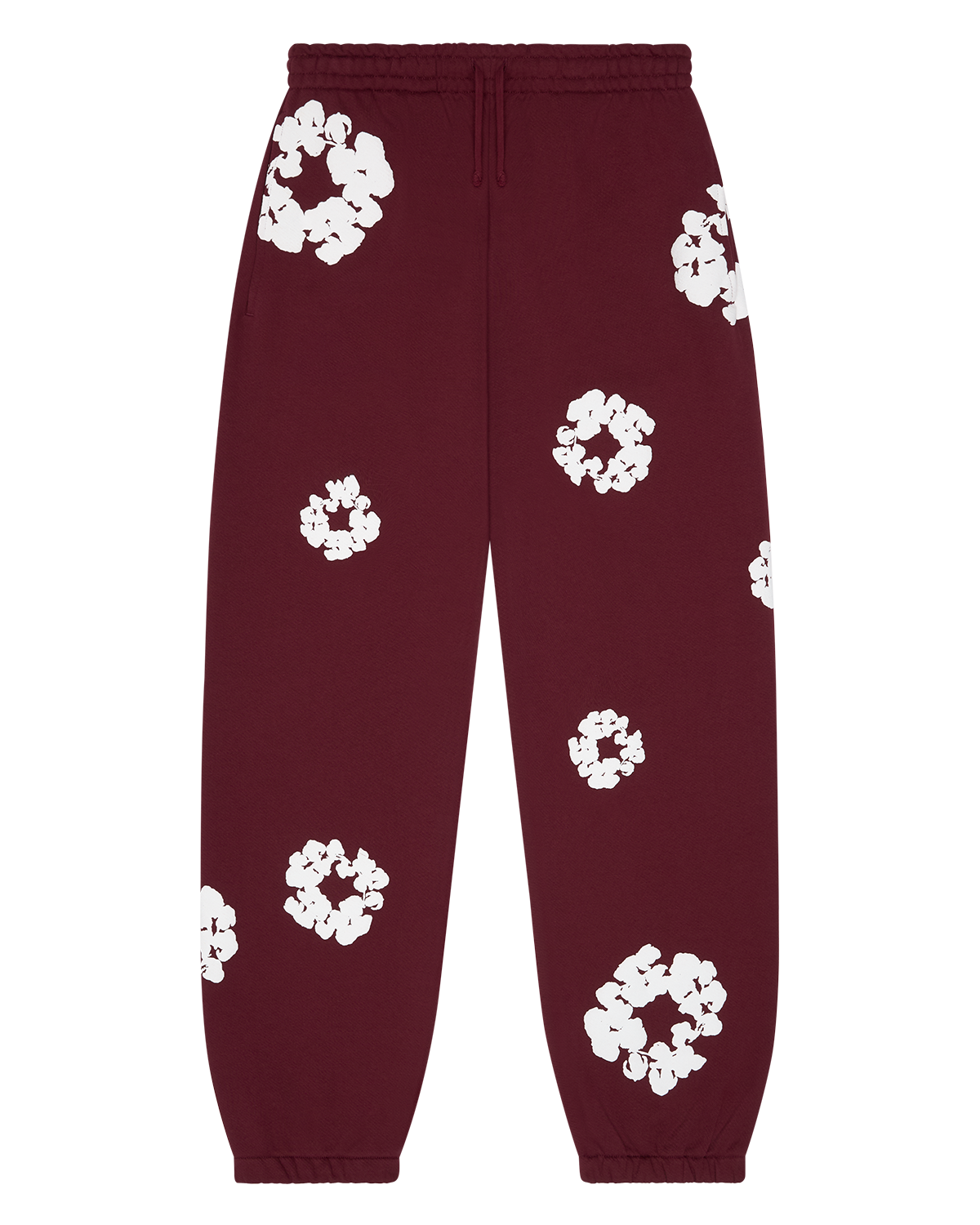 Cotton Wreath Sweatpants Burgundy