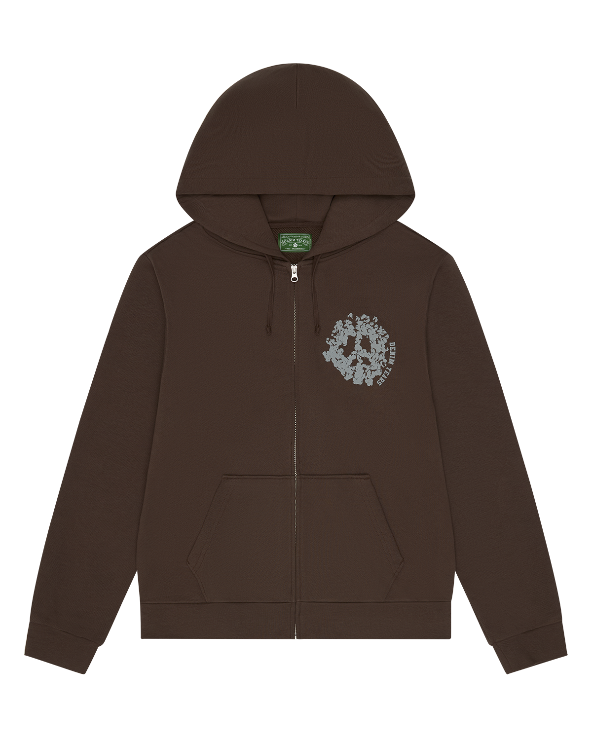 Denim University Zip Hoodie Brown