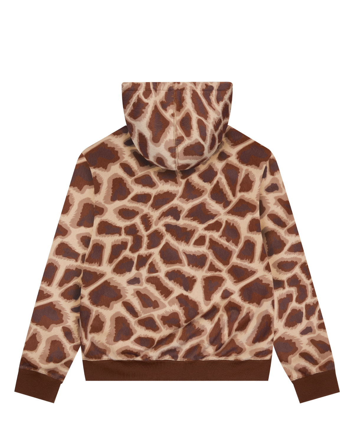 Faux Fur Giraffe Print Hoodie