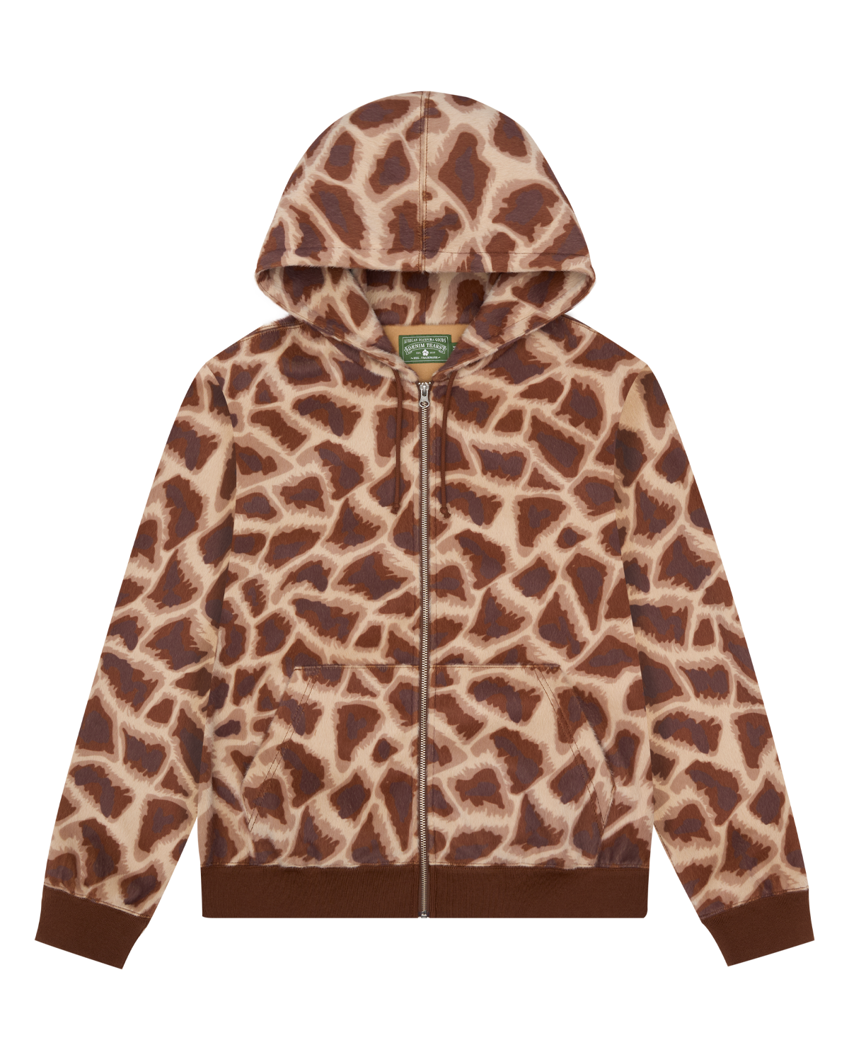 Faux Fur Giraffe Print Hoodie