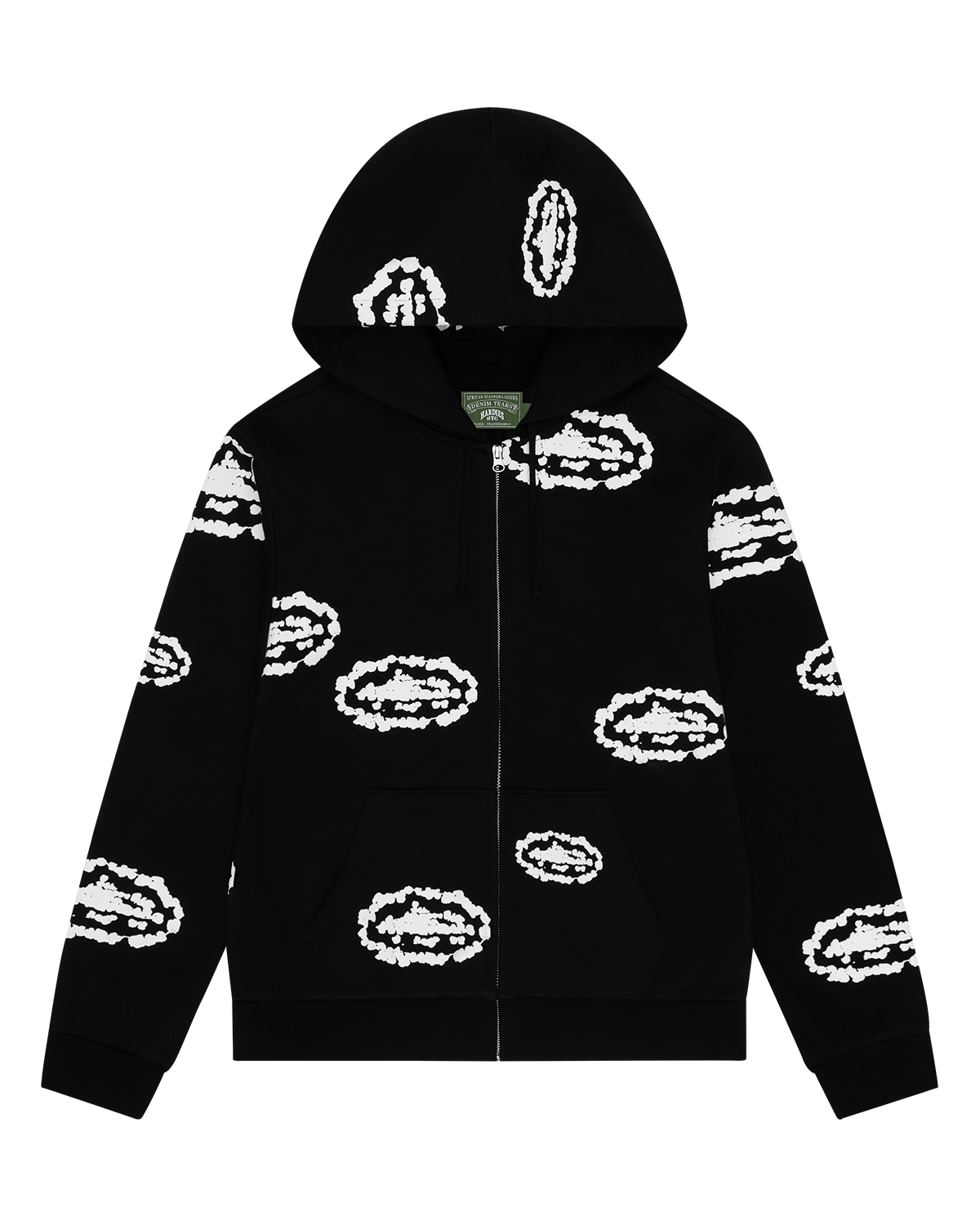 Island Wreath Zip Hoodie Black