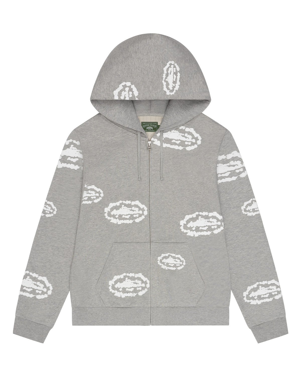 Island Wreath Zip Hoodie Grey