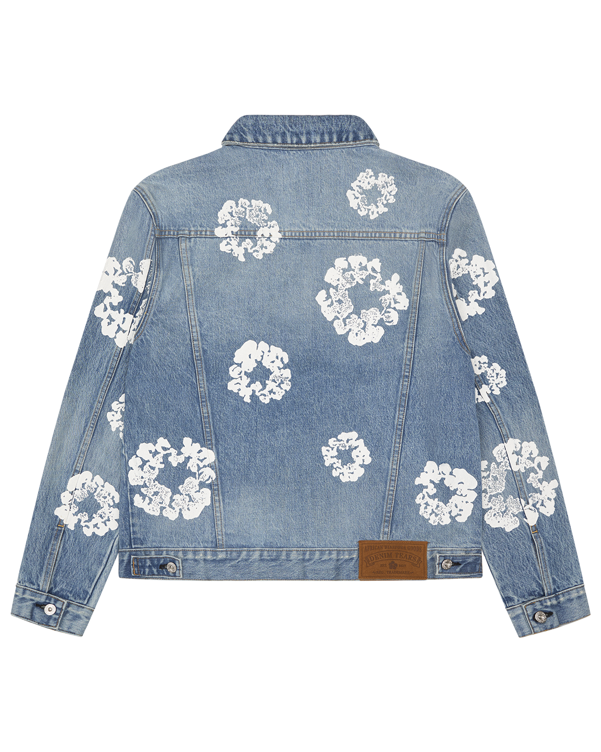 Cotton Wreath Denim Jacket Light Wash