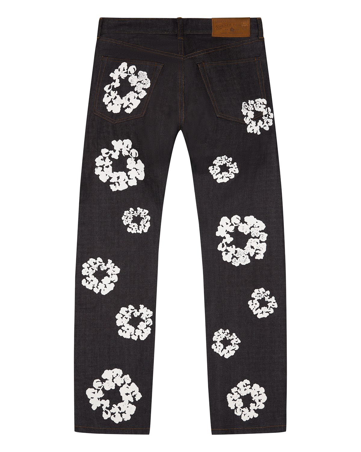 Straight Cotton Wreath Denim Pant Selvedge