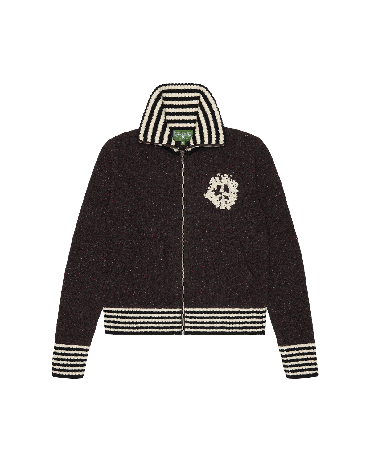University Zip Up Sweater Black