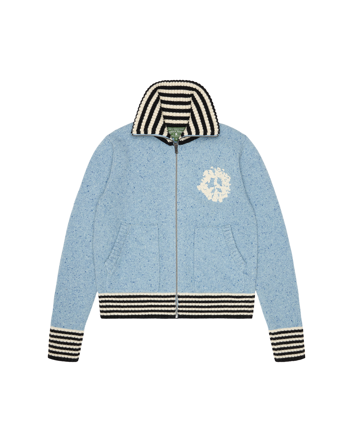 University Zip Up Sweater Blue