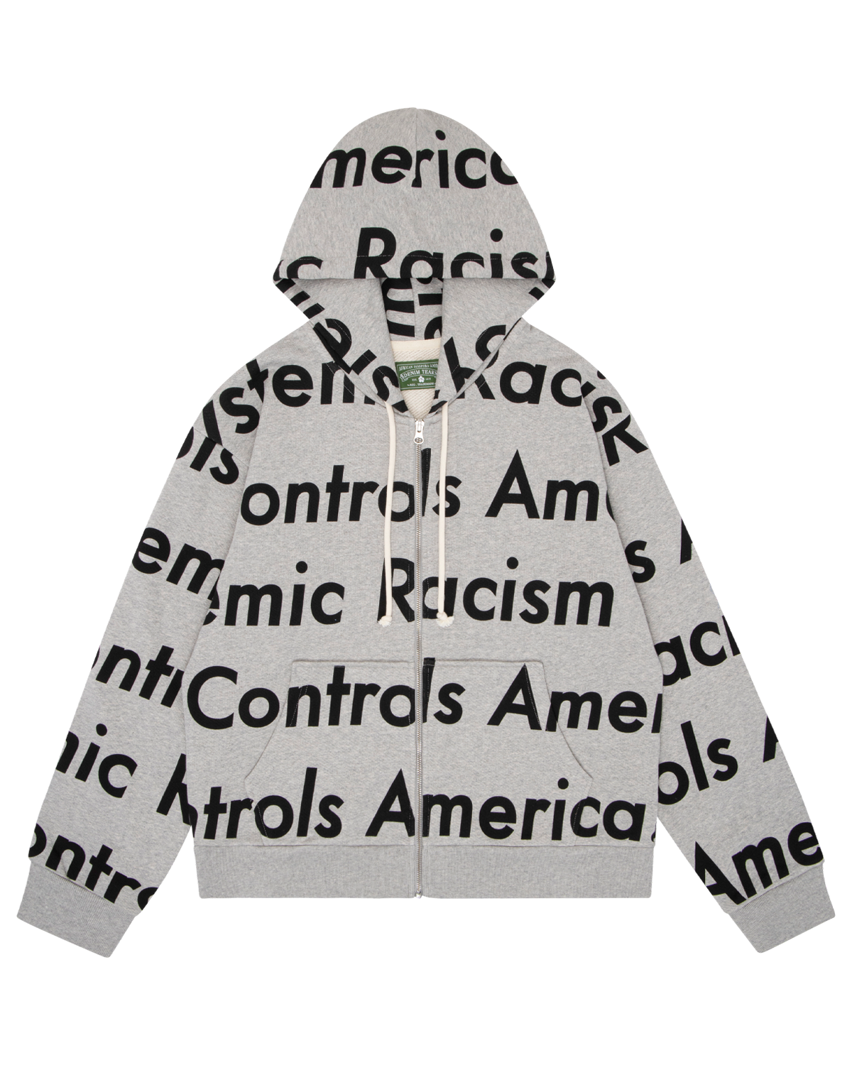 Systemic Racism Controls America Zip Up Hoodie Heather Grey