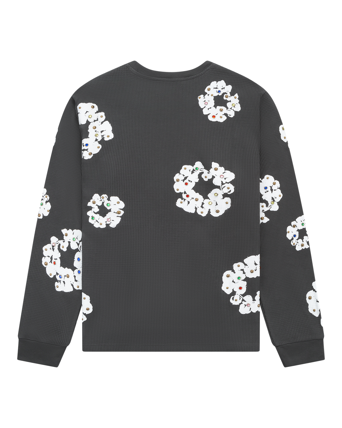 Rhinestone Cotton Wreath Thermal Vintage Black