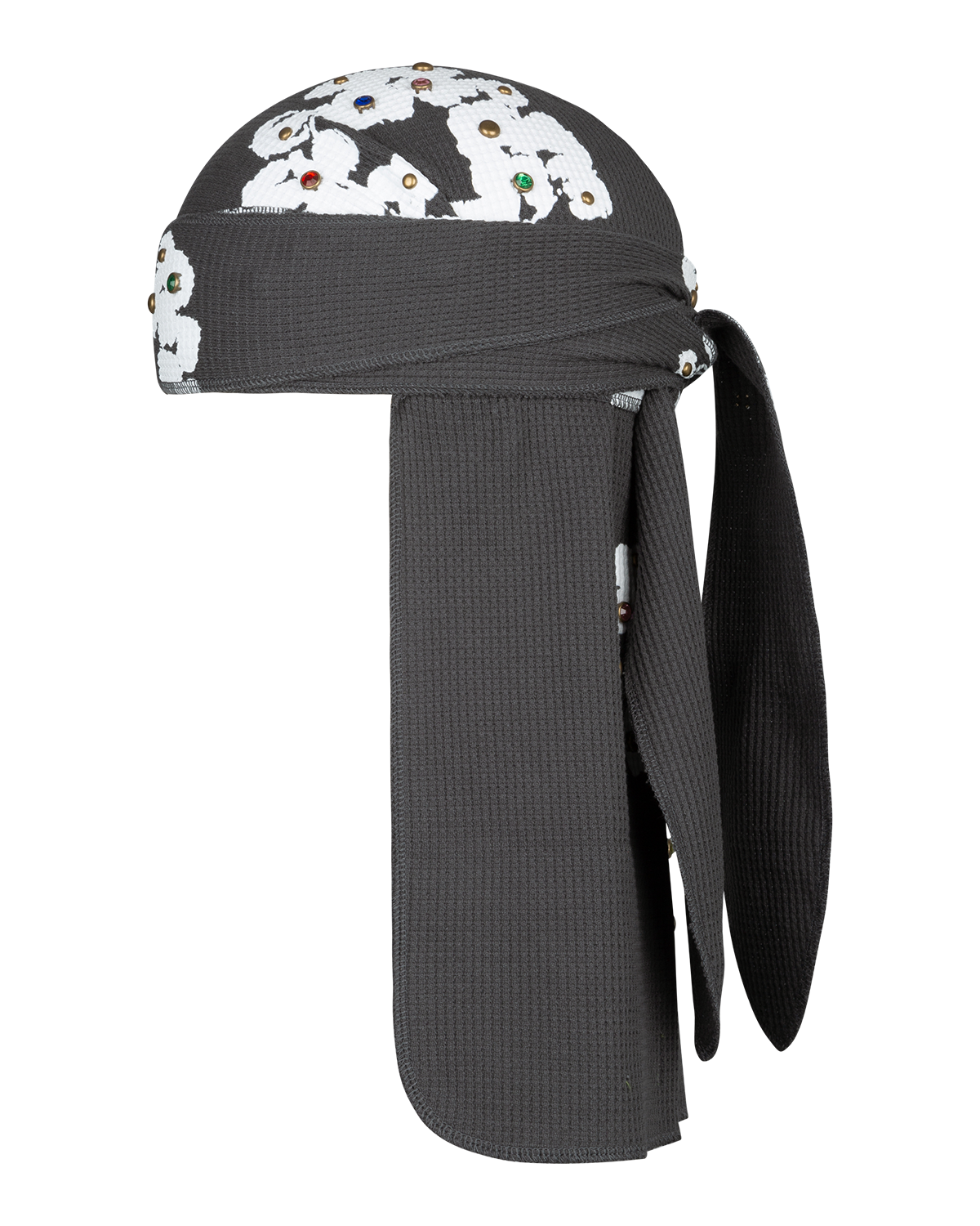 Rhinestone Cotton Wreath Durag Vintage Black