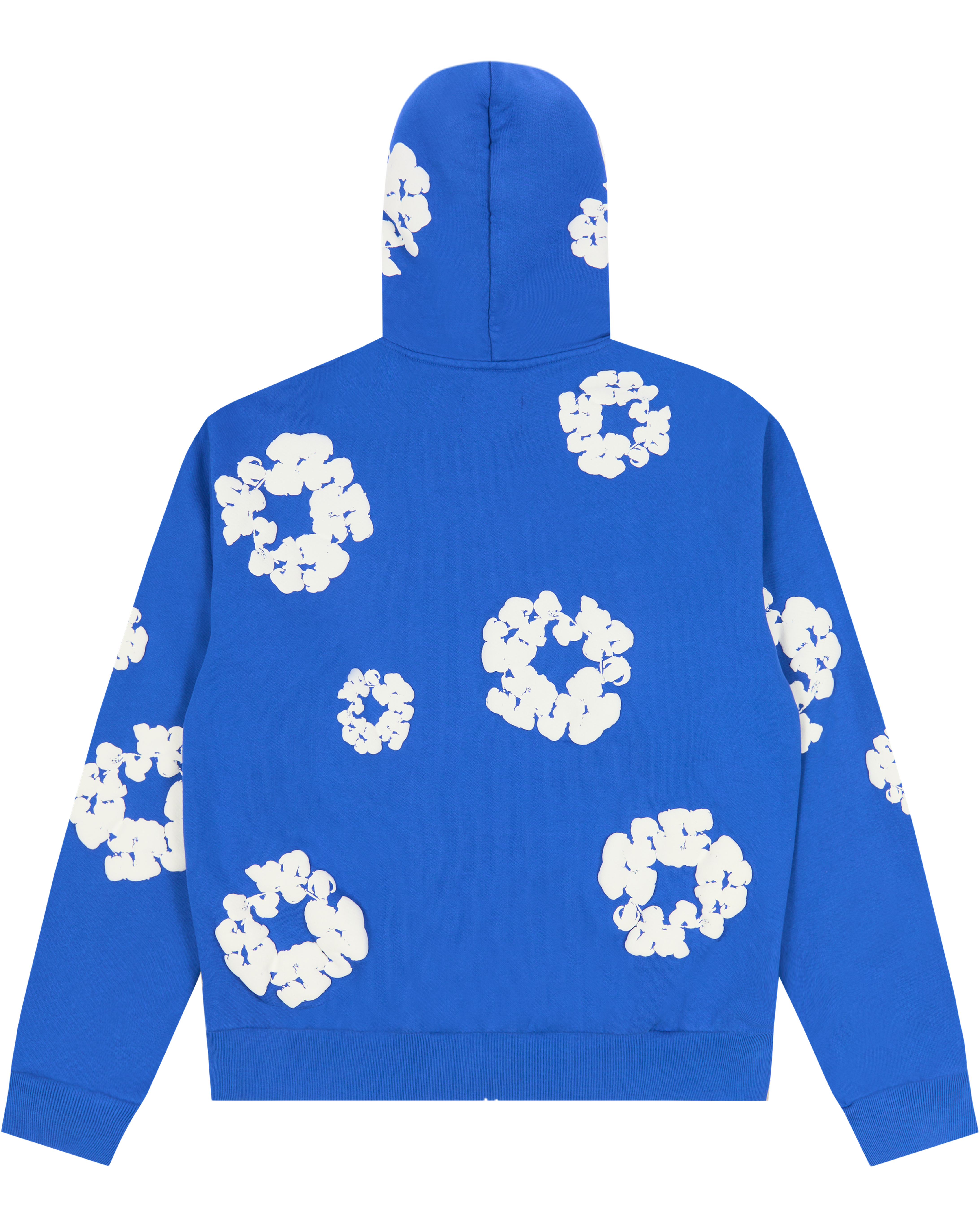 Cotton Wreath Zip Hoodie Blue