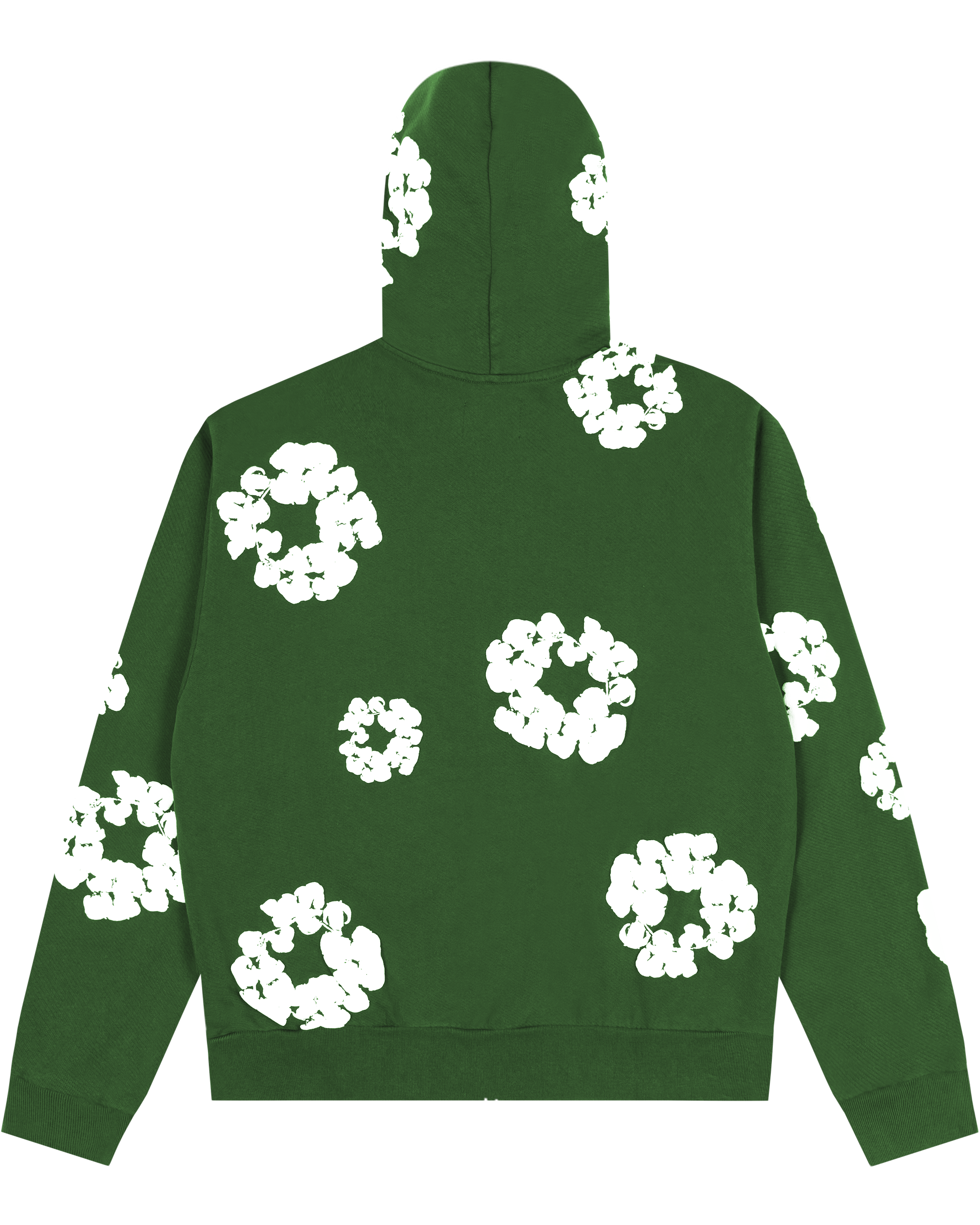 Cotton Wreath Zip Hoodie Green