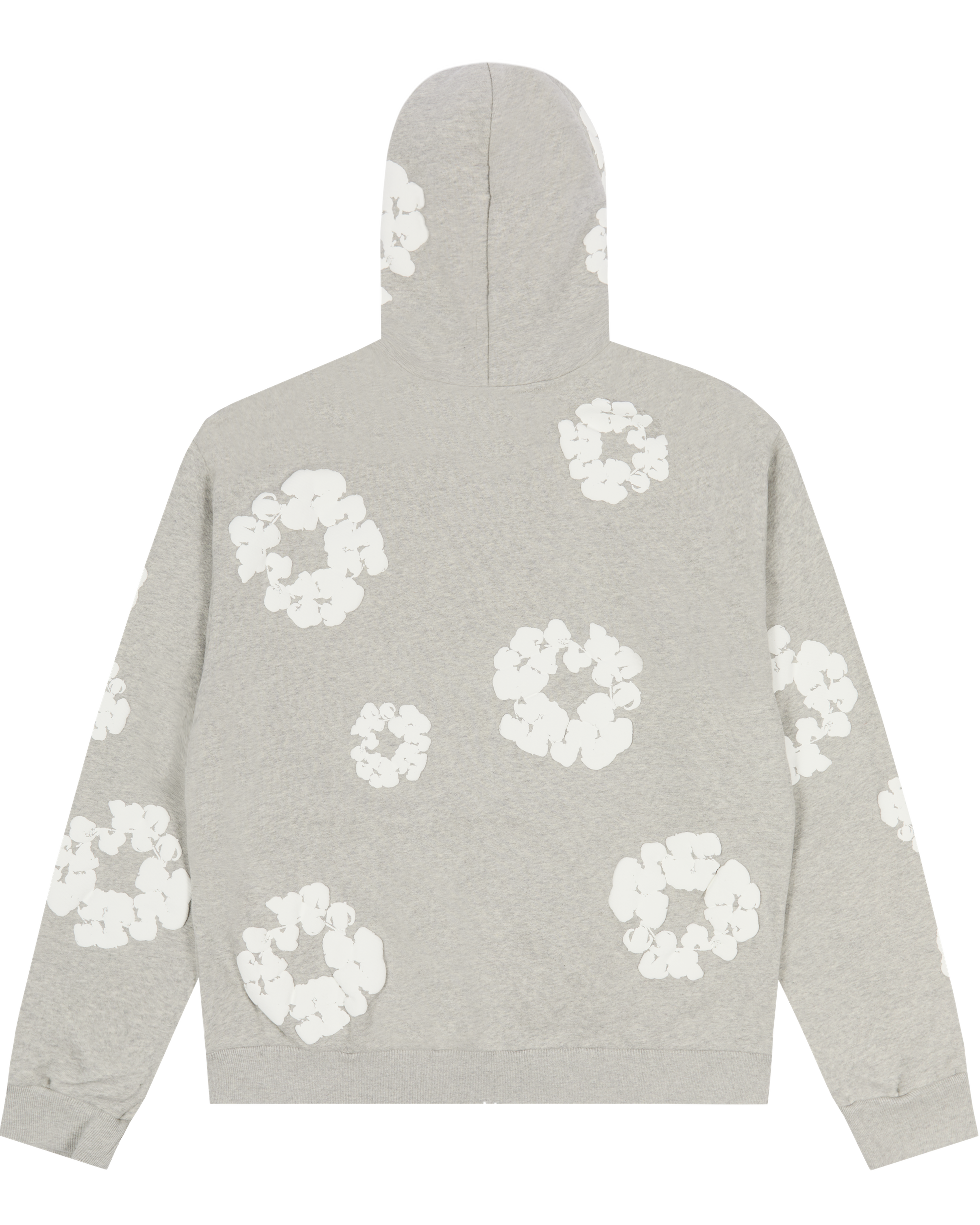 Cotton Wreath Zip Hoodie Grey