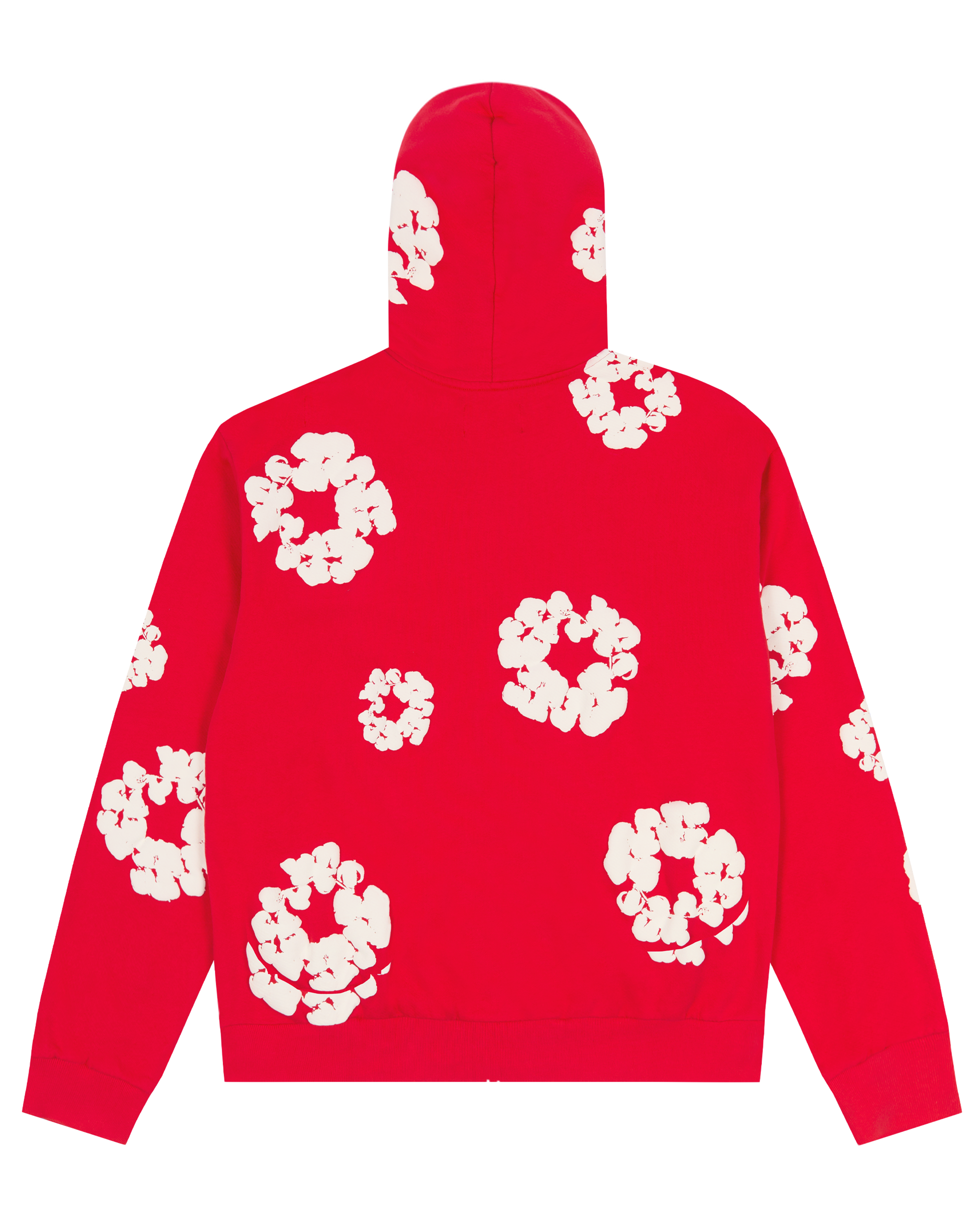 Cotton Wreath Zip Hoodie Red