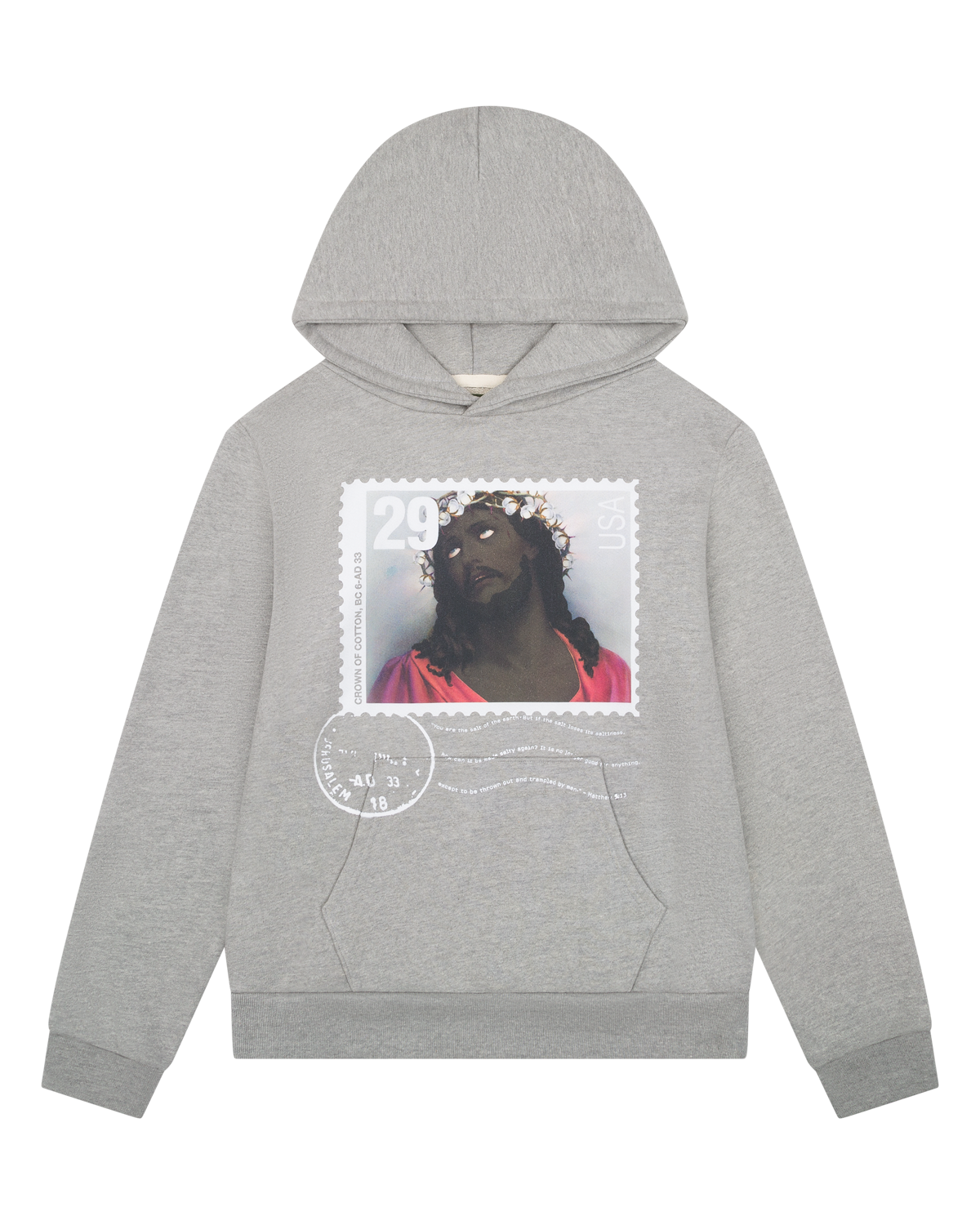 Crown of Cotton Stamp Hoodie Grey