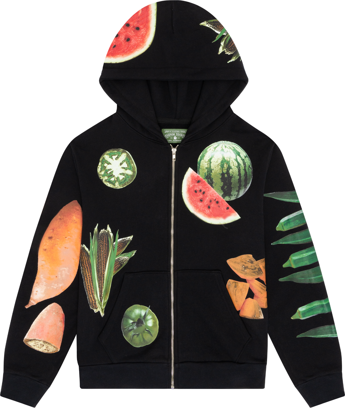 Fruit Collage Zip Up Hoodie