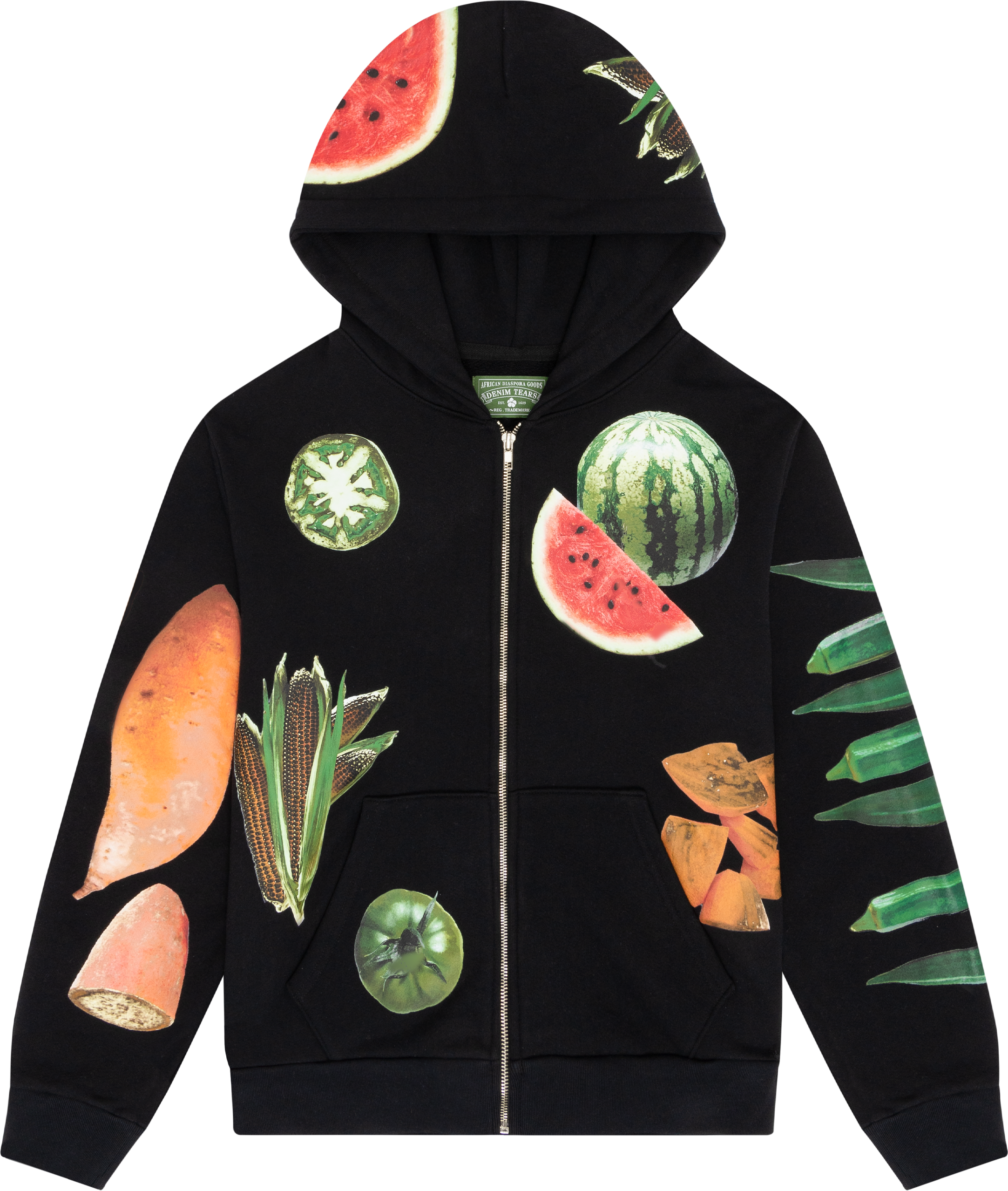 Fruit Collage Zip Up Hoodie