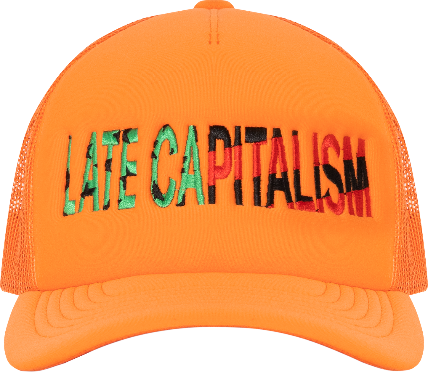 Late Capitalism Trucker Hat Orange