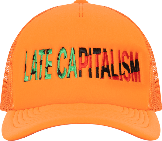 Late Capitalism Trucker Hat Orange