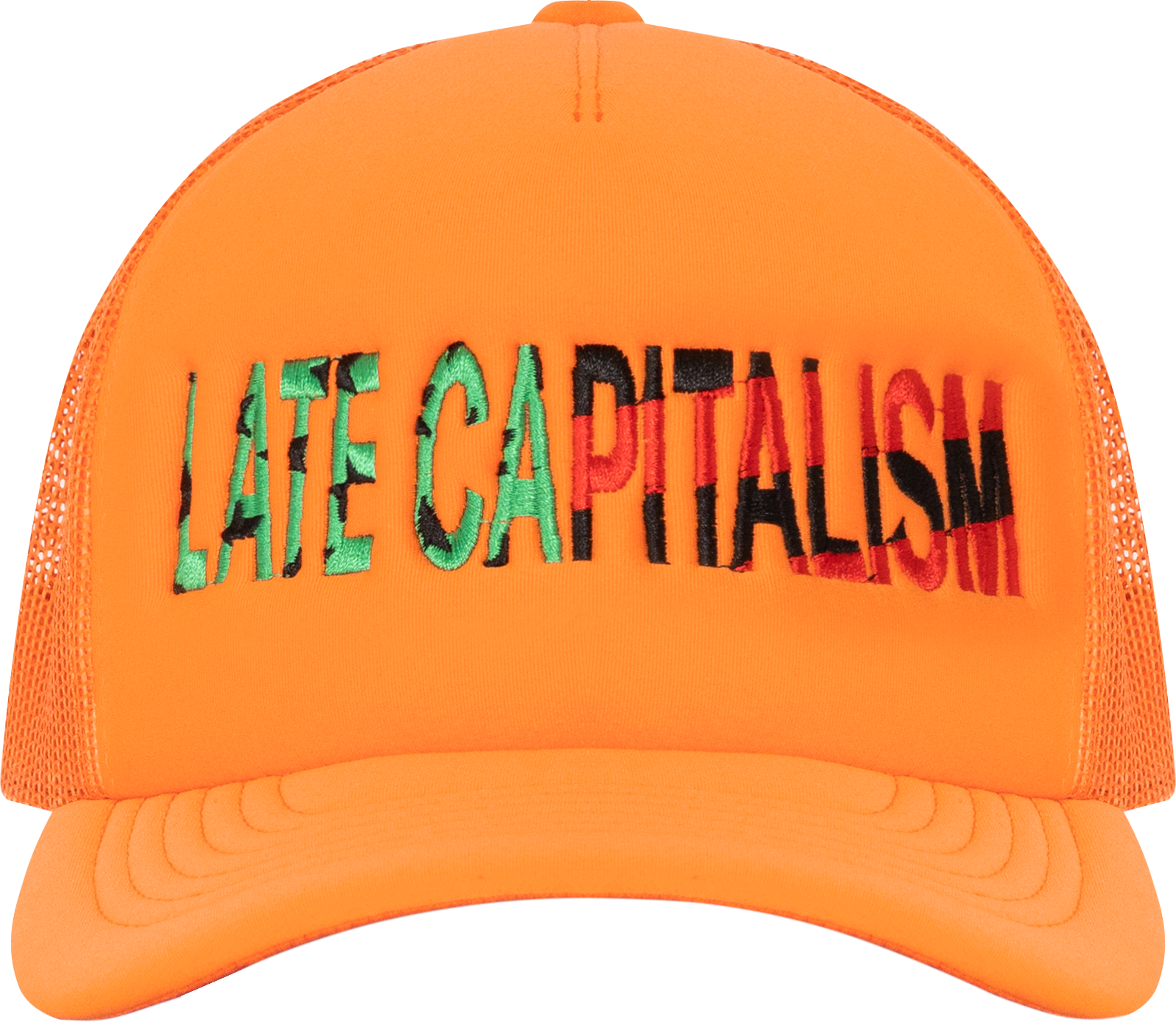 Late Capitalism Trucker Hat Orange