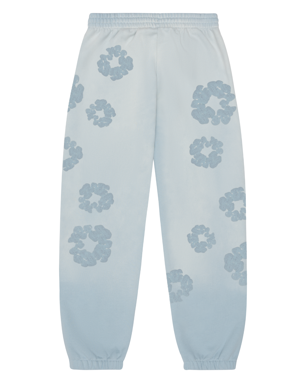 Faded Mono Cotton Wreath Sweatpants Light Blue