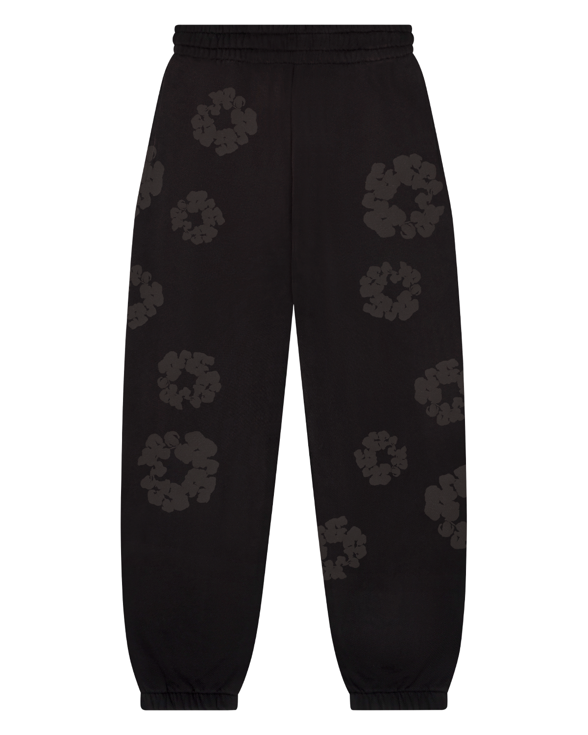 Faded Mono Cotton Wreath Sweatpants Black
