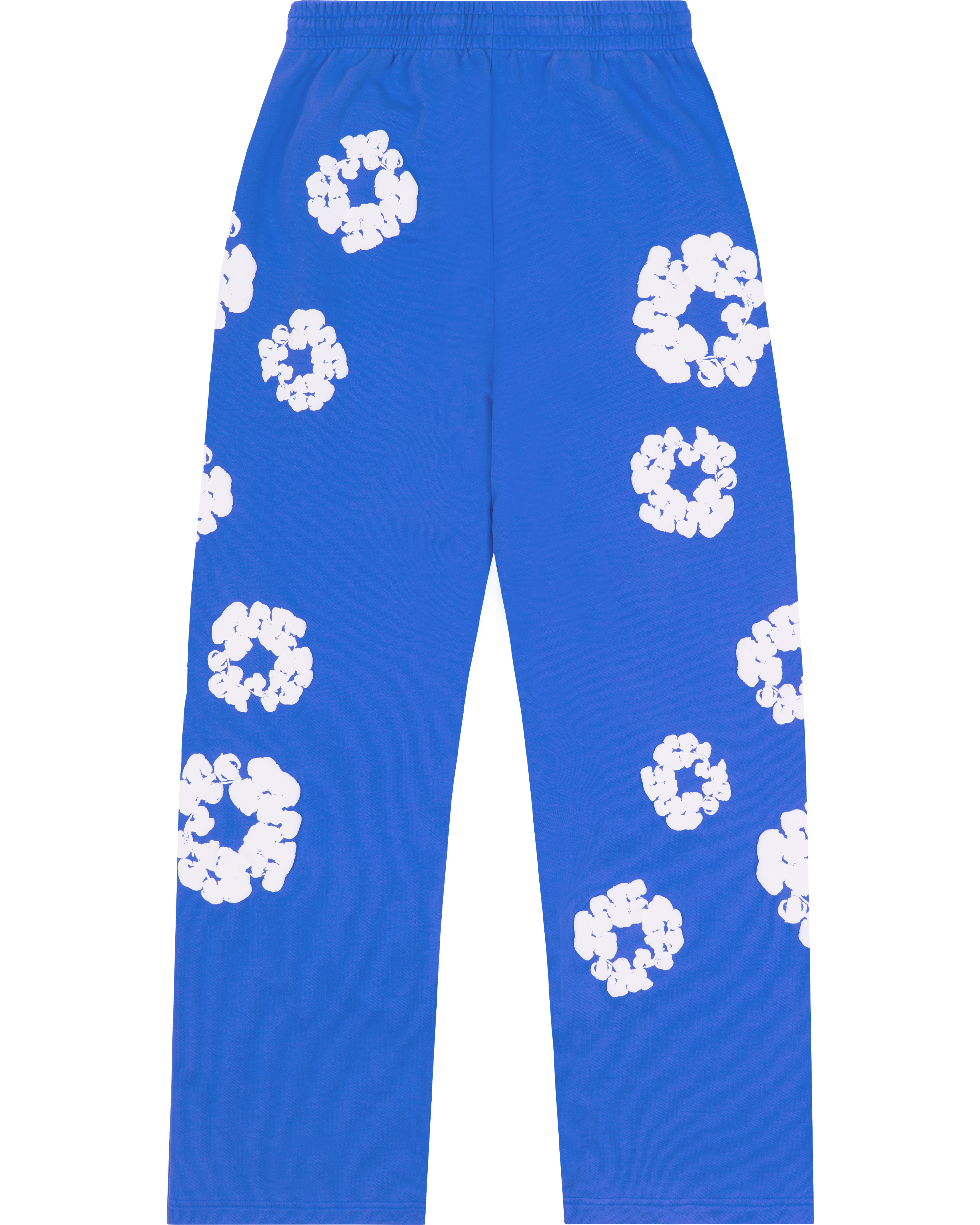 Cotton Wreath Baggy Sweatpants Blue