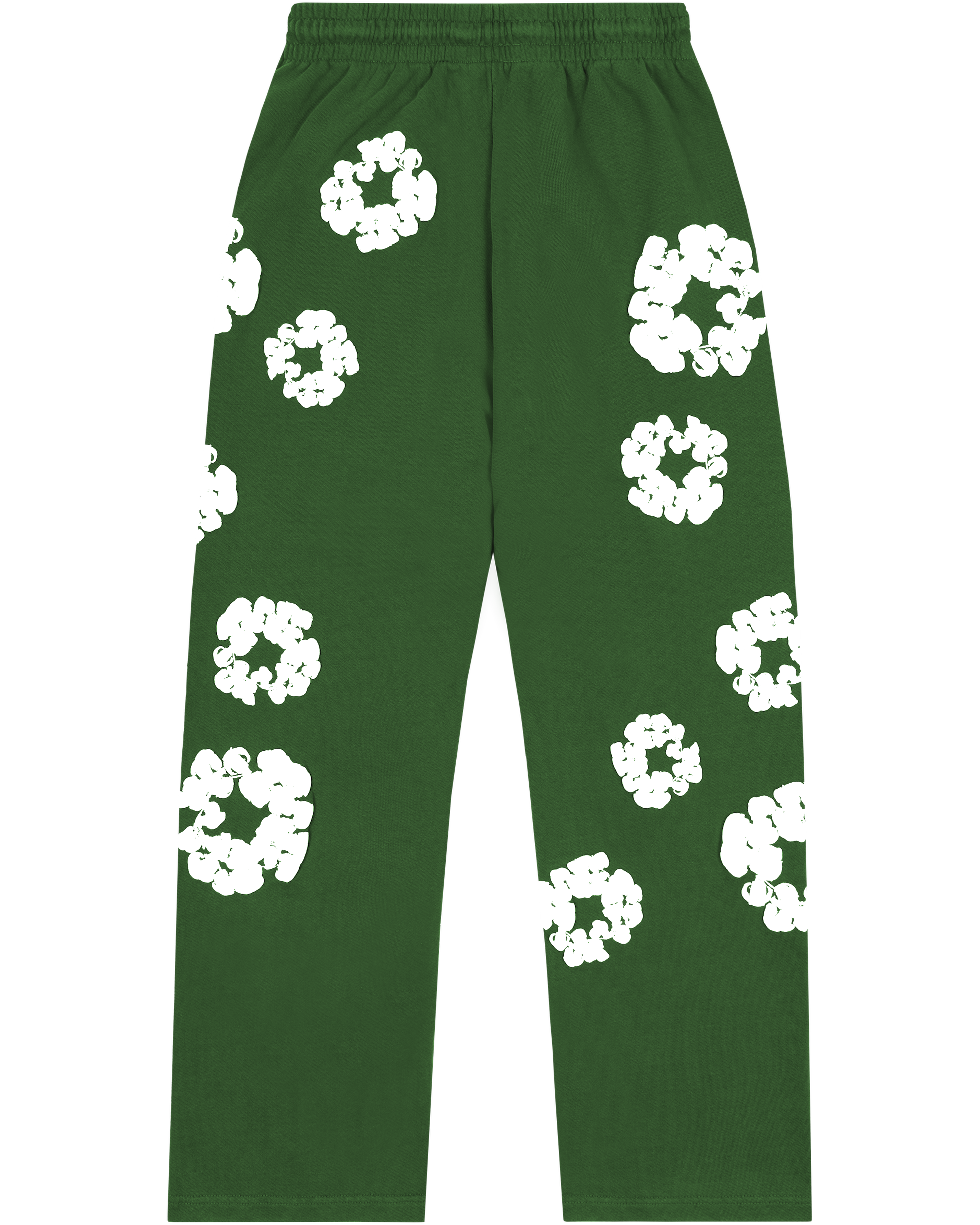 Cotton Wreath Baggy Sweatpants Green