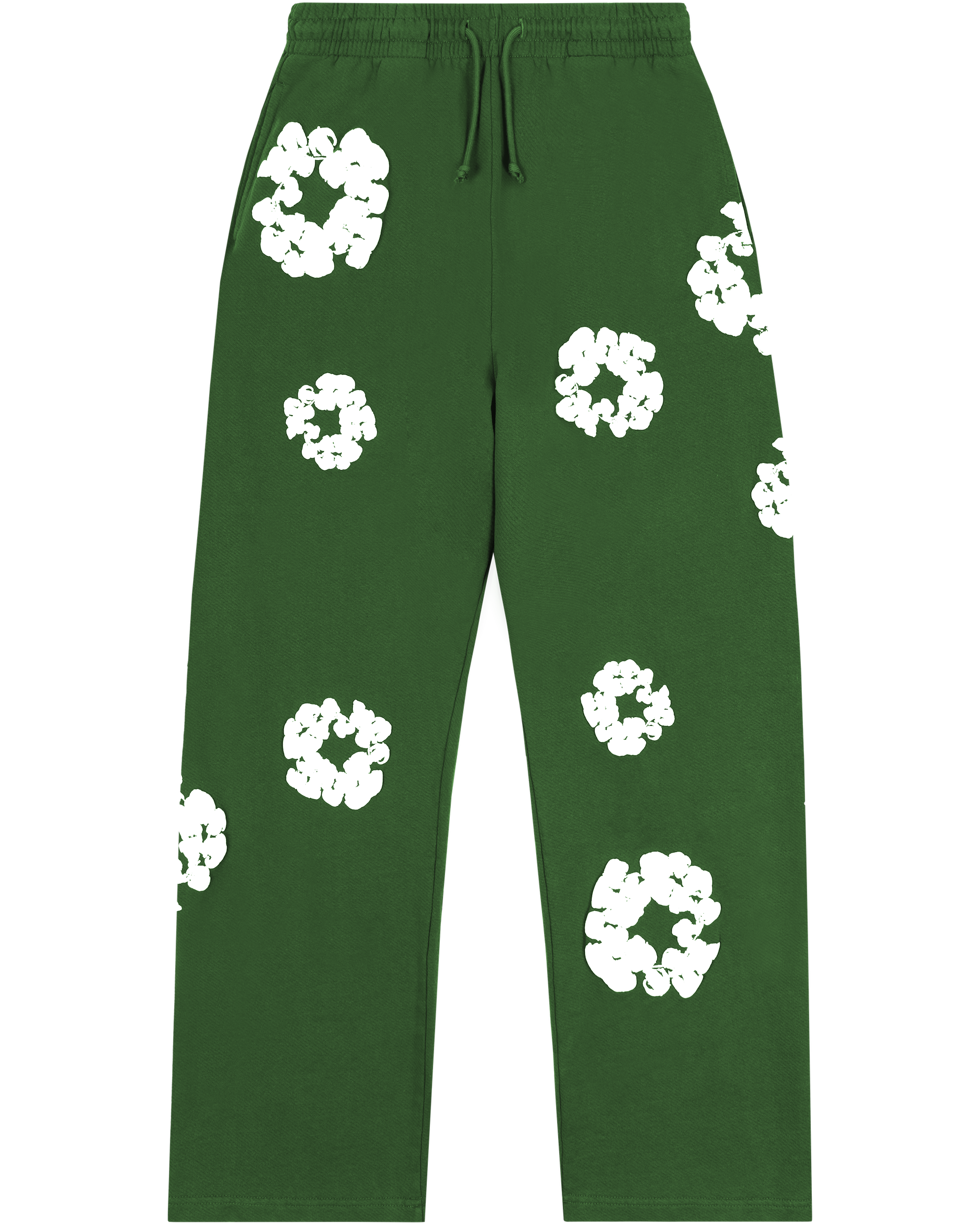 Cotton Wreath Baggy Sweatpants Green