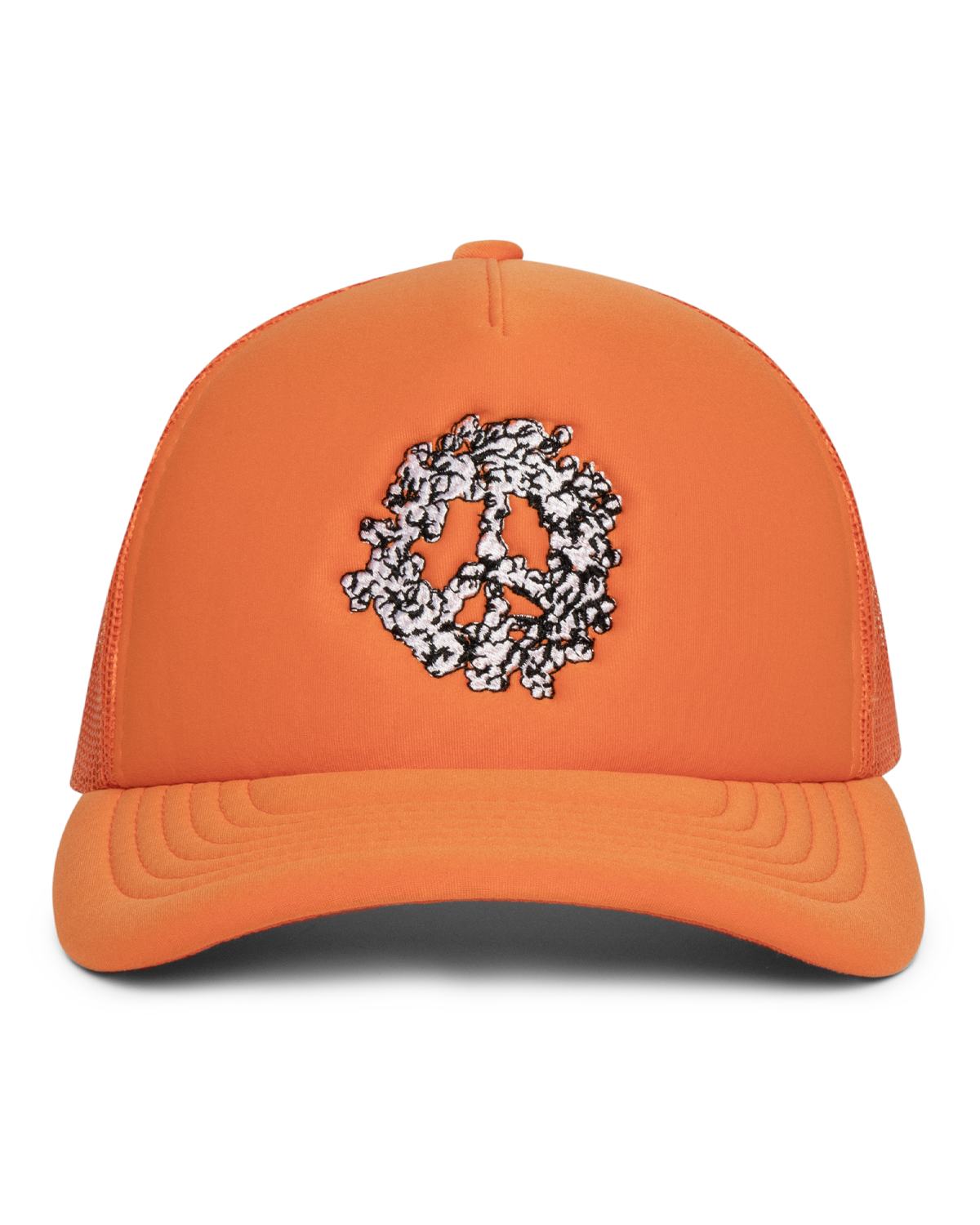 Cotton Peace Wreath Trucker Hat Orange