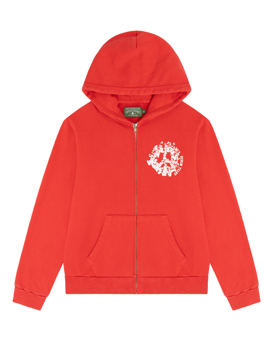 Denim University Zip Hoodie Red