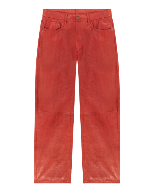 Red Guts Leather Pants