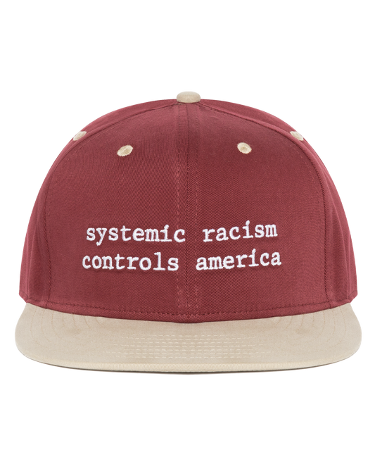 Systemic Racism Controls America Hat Burgundy