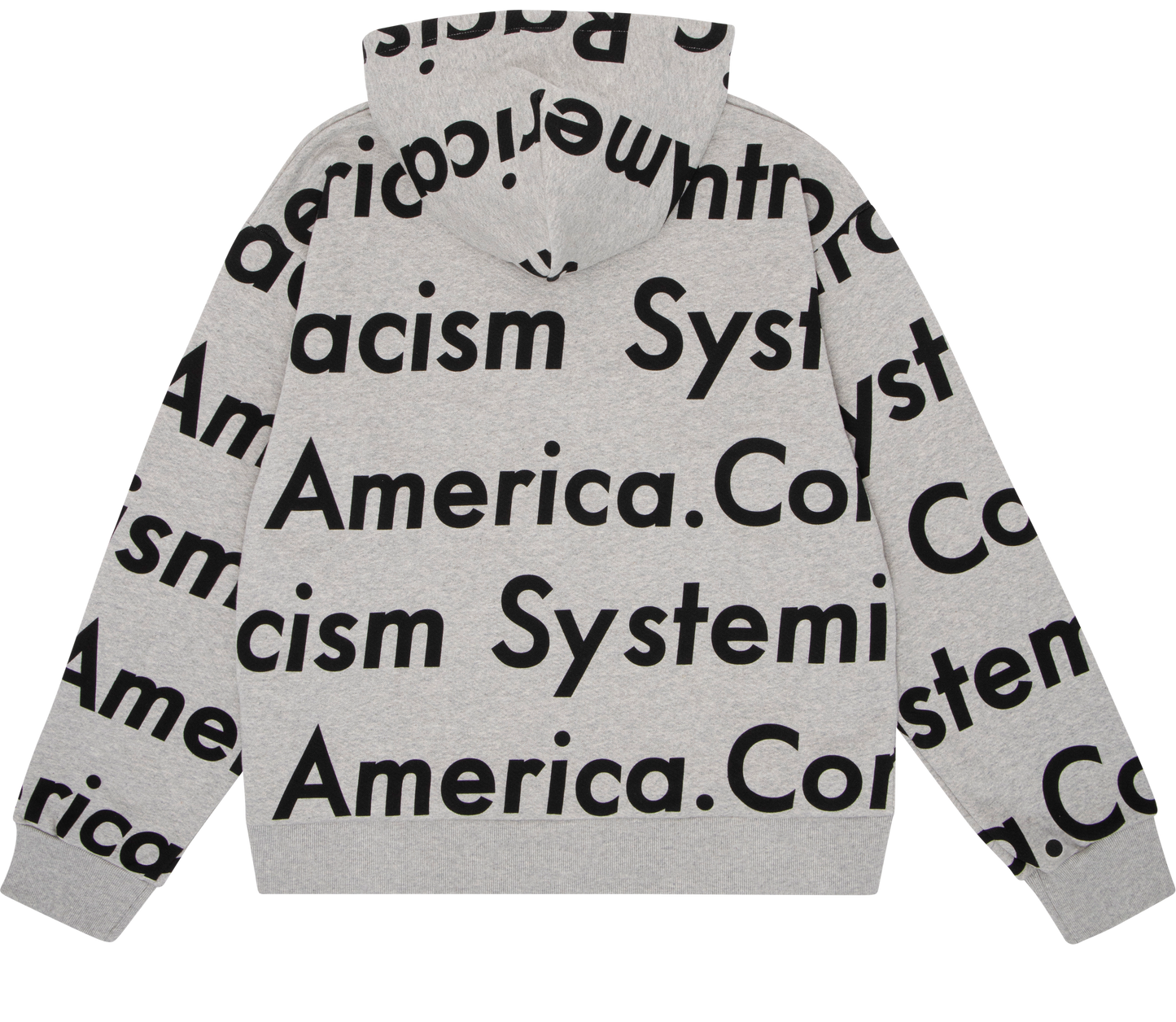 Systemic Racism Controls America Zip Up Hoodie Heather Grey