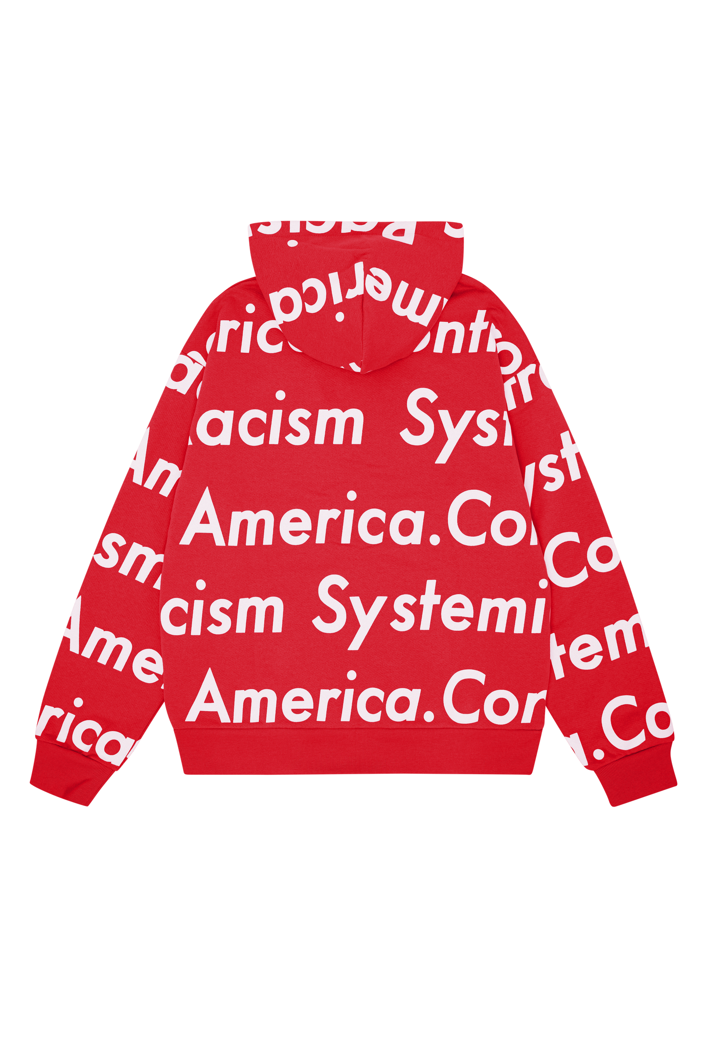 Systemic Racism Controls America Zip Up Hoodie Red