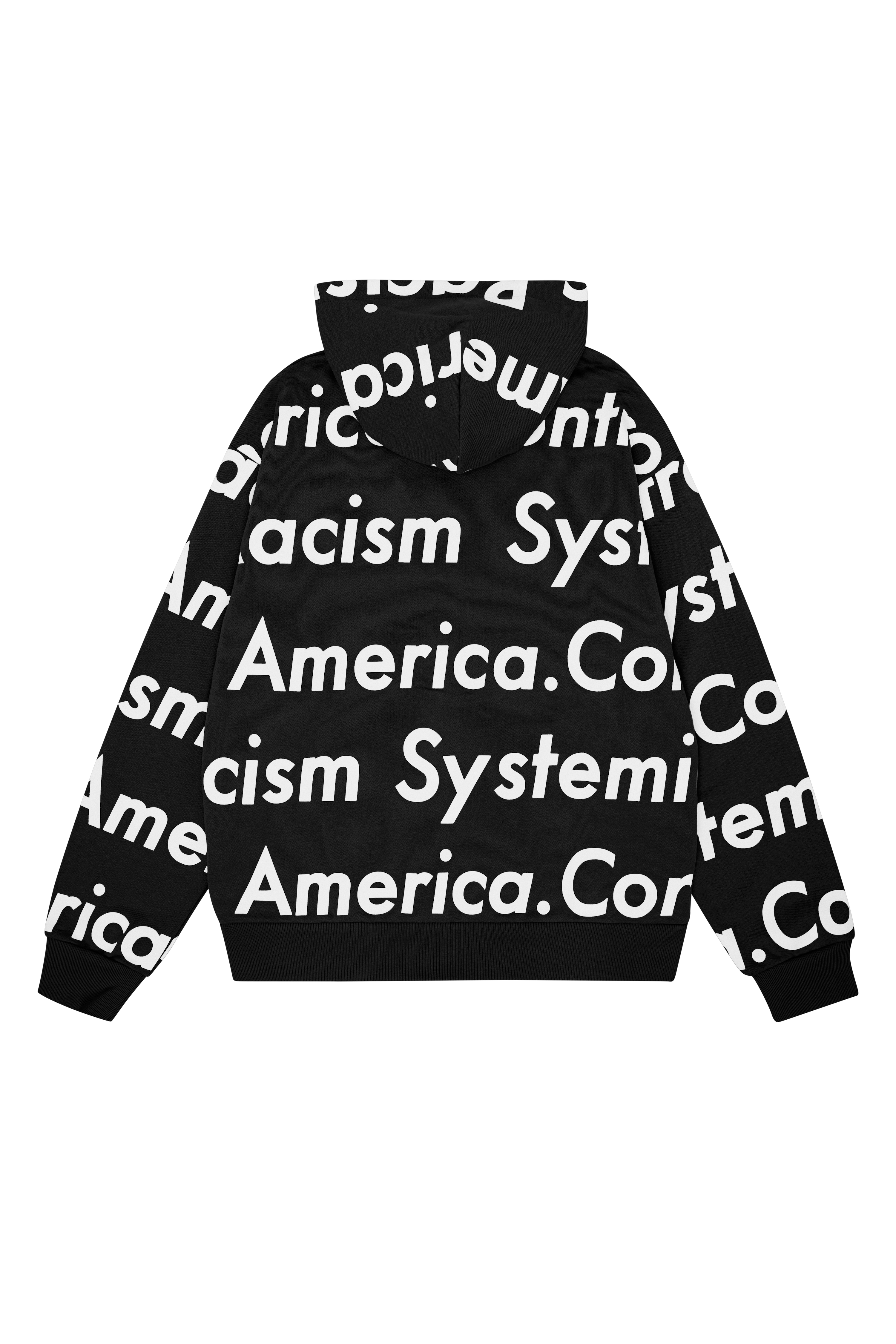 Systemic Racism Controls America Zip Up Hoodie Black