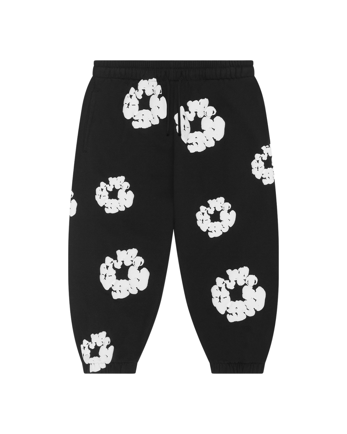 Kids Cotton Wreath Sweatpants Black