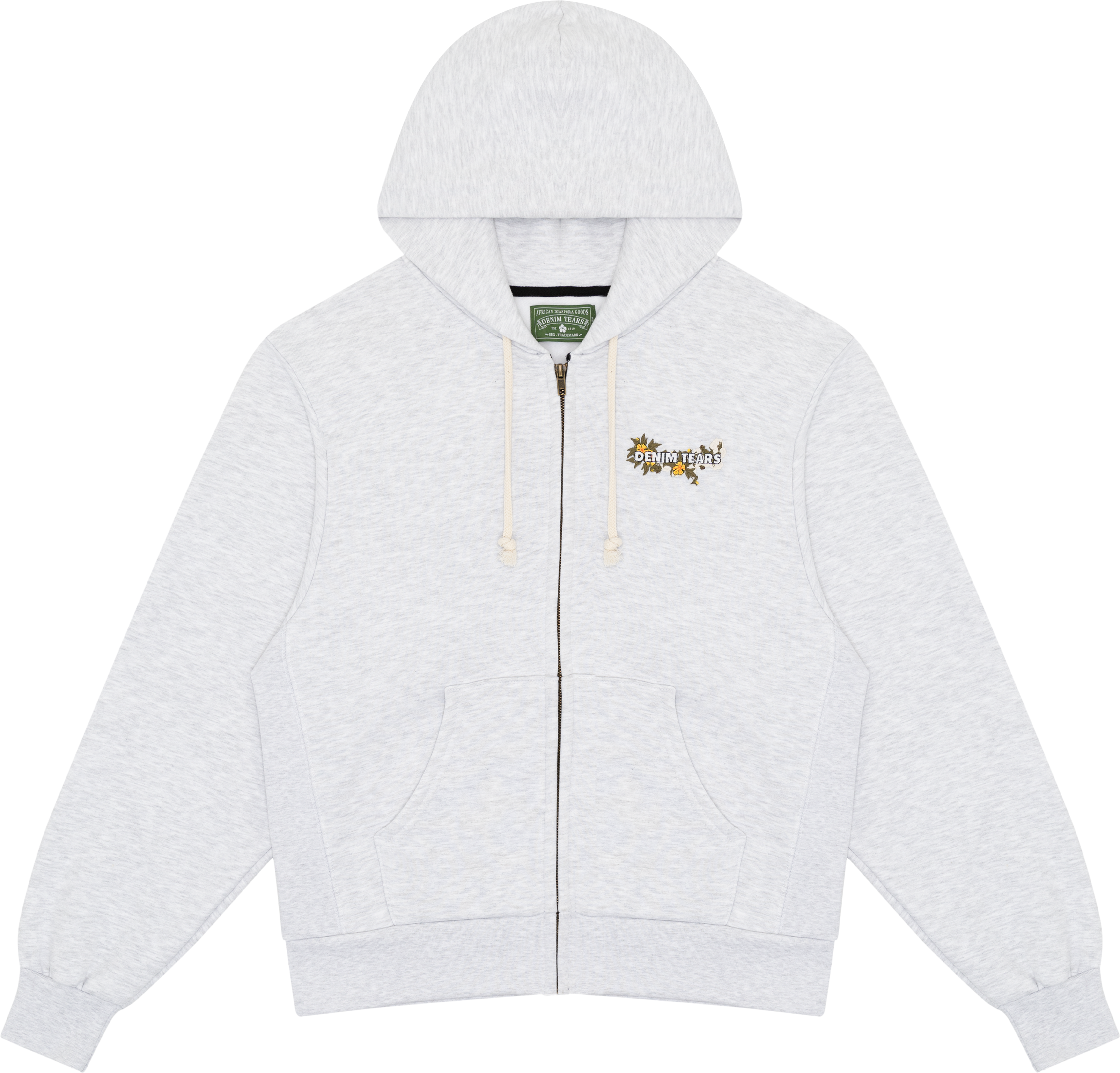 Black Madonna Zip Hoodie Grey