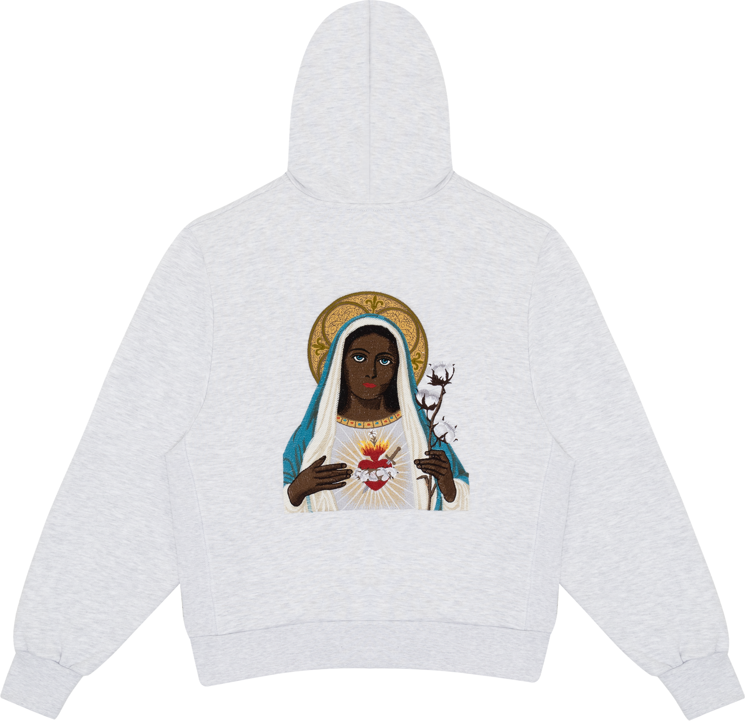 Black Madonna Zip Hoodie Grey