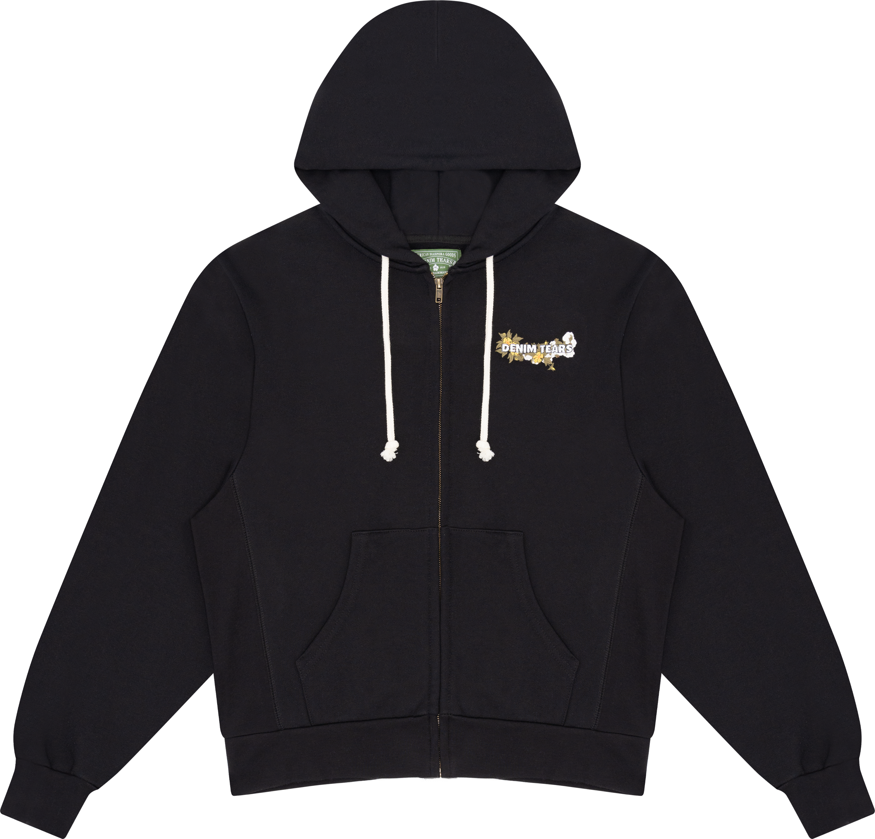 Crown Made of Cotton Zip Hoodie Black