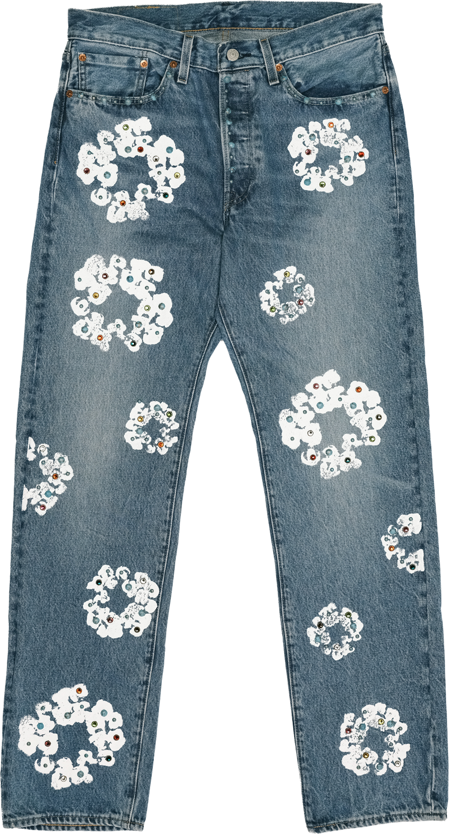 Rhinestone Cotton Wreath  Jean Indigo