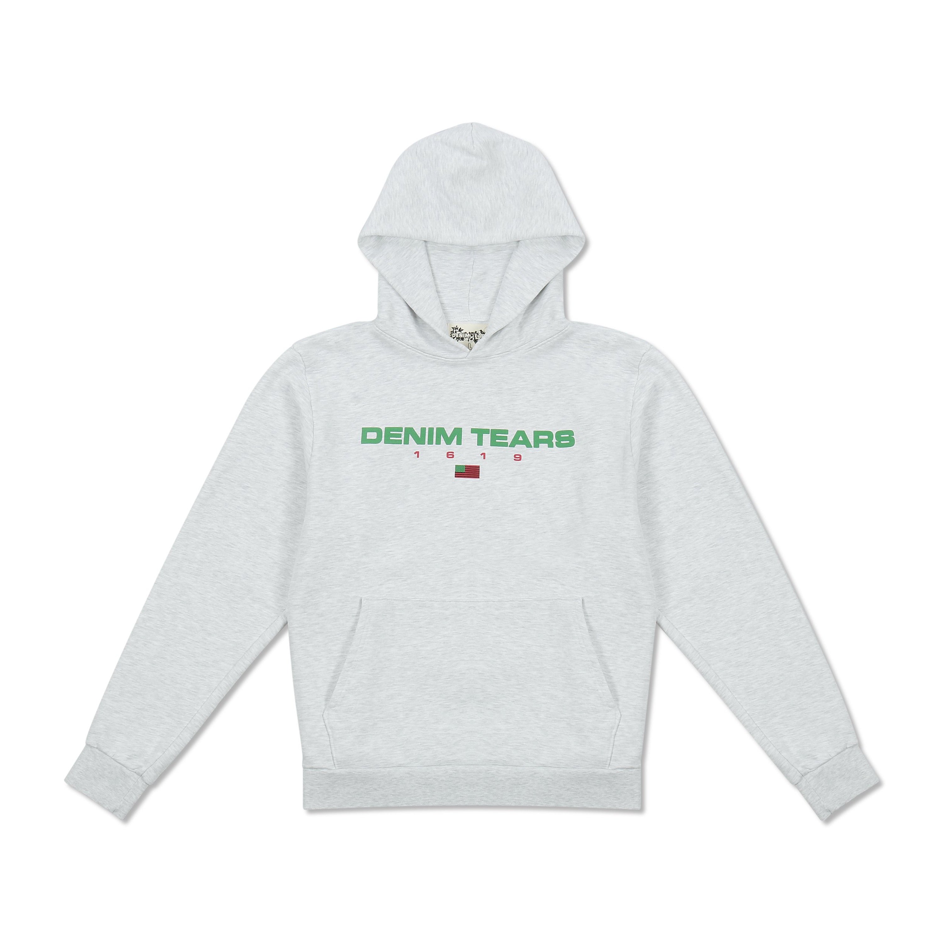 1619 Pan African Flag Hoodie Grey