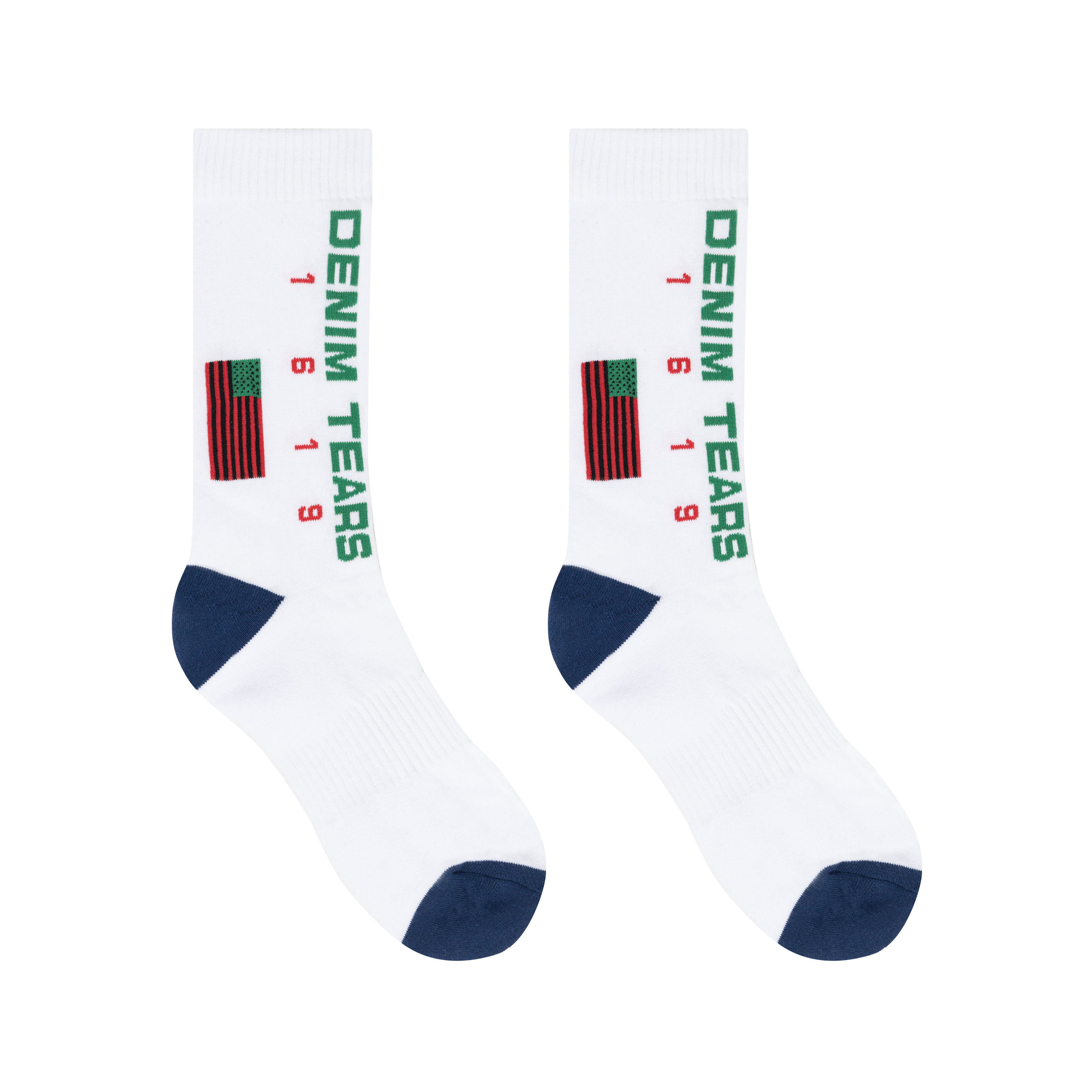 1619 Pan African Flag Sock White
