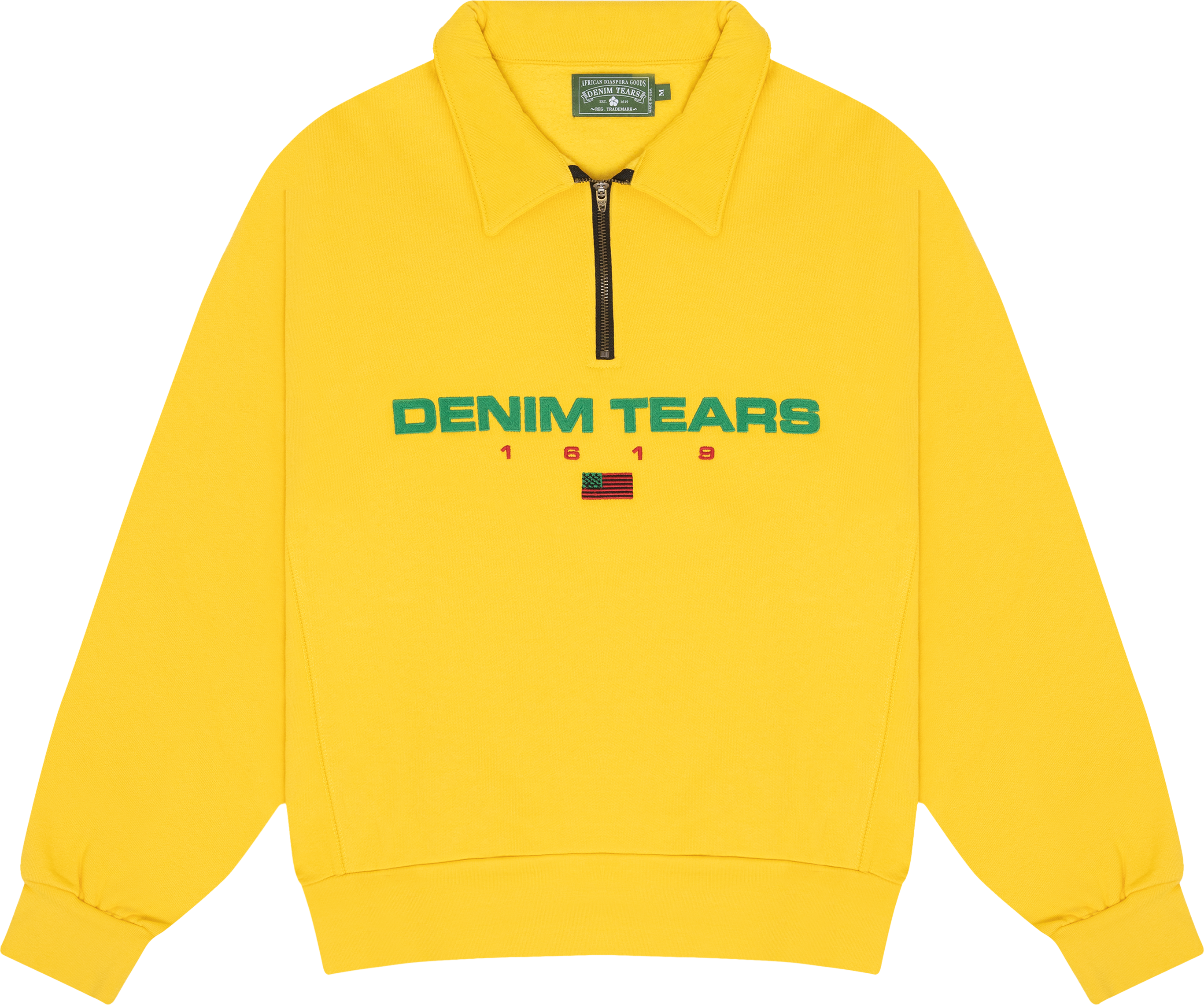 1619 Pan African Flag Half Zip Pullover Yellow