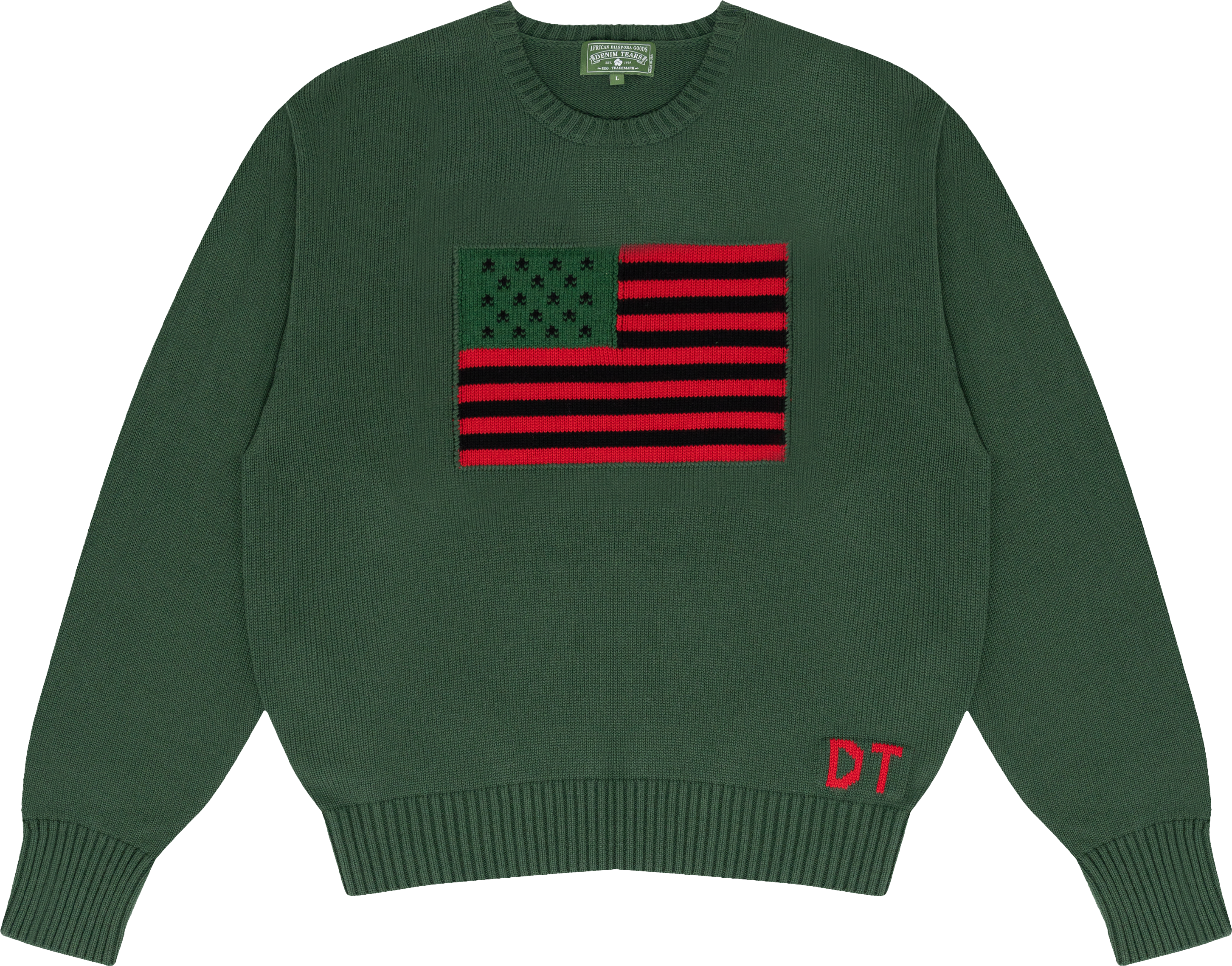 1619 Pan African Flag Sweater Green