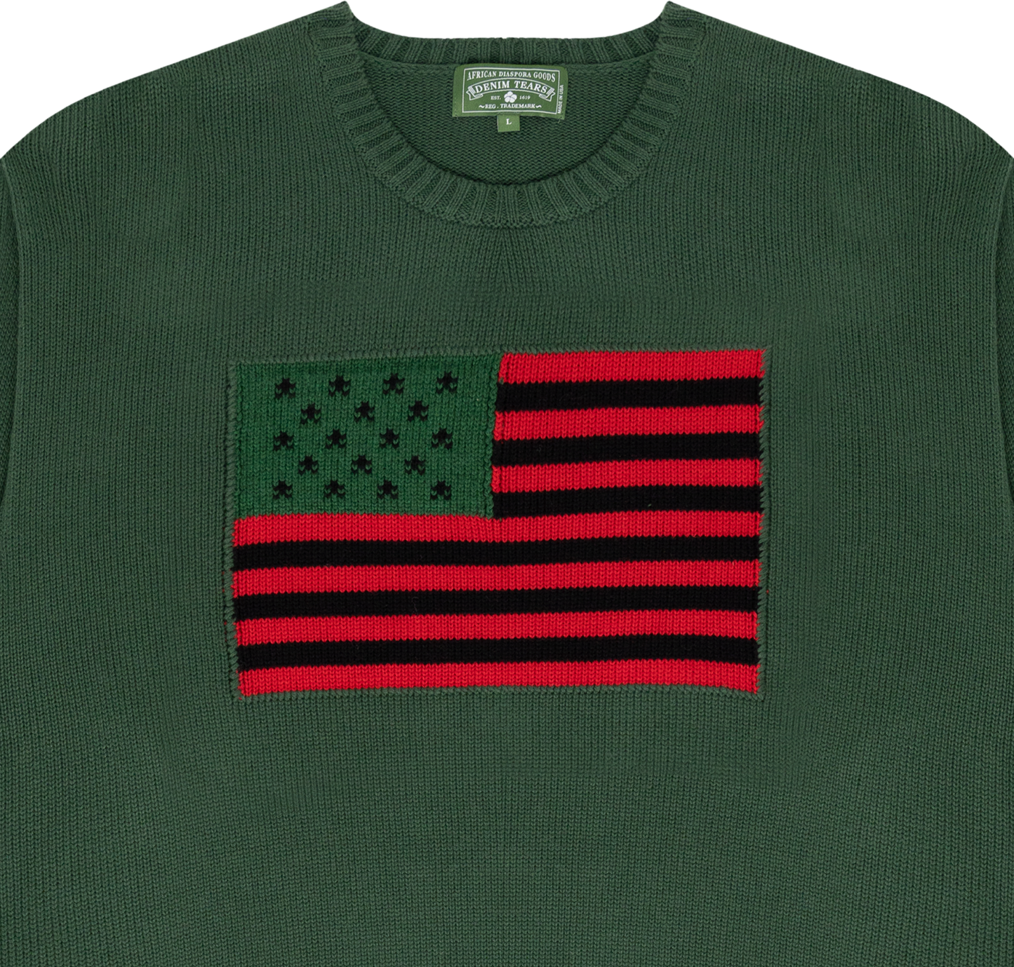 1619 Pan African Flag Sweater Green